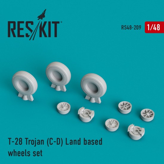 1/48 T-28 Trojan (C-D) Land Based Wheels set for Monogram/Roden/Revell/AMG kits