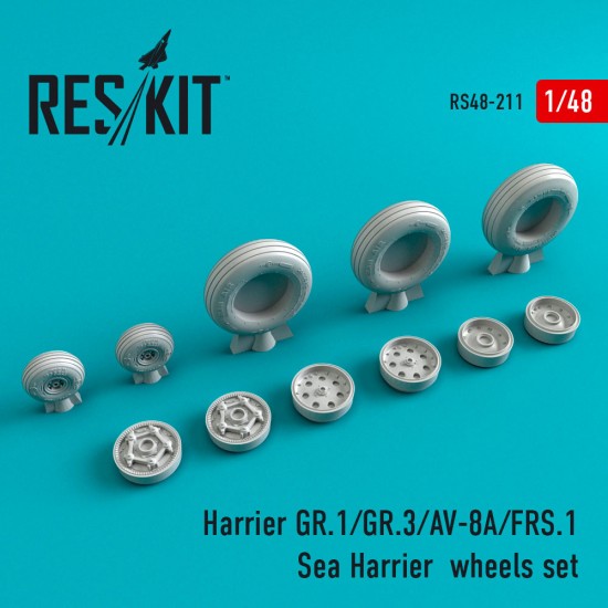 1/48 Harrier Gr.1/Gr.3/Av-8A/Frs.1/Sea Harrier Wheels Set for Hasegawa/Eduard/Heller  kits