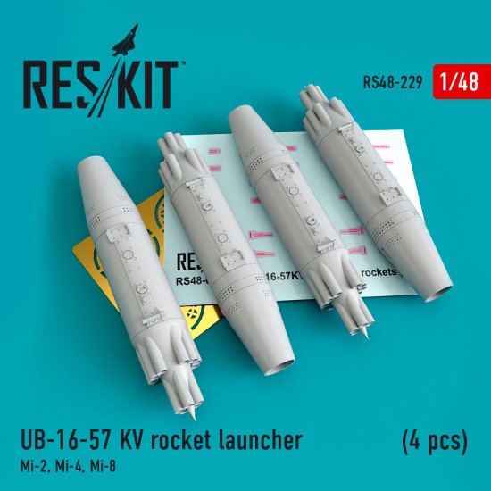 1/48 UB-16-57 KV Rocket Launcher (4pcs) for Smer/Aeroplast/Trumpeter/Tamiya Mi-2/4/8