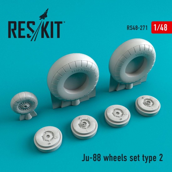 1/48 Junkers Ju-88 Wheels set Type 2 for Dragon/Hasegawa/ ICM/Revell/ Special Hobby kits