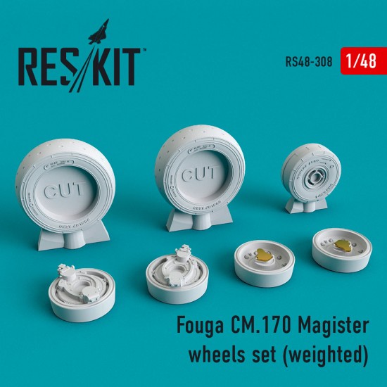 1/48 Fouga CM.170 Magister Wheels set (weighted) for AMK/Kinetic kits
