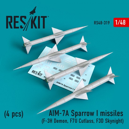 1/48 AIM7A Sparrow I Missiles (4pcs) for F-3H Demon, F7U Cutlass, F3D Skynight
