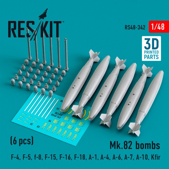 1/48 Mk.82 Bombs (4pcs) for Academy/Eduard/Hasegawa/Fujimi/GWH/Italeri/Revell