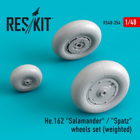 1/48 Heinkel He 162 Salamander"/"Spatz Wheels set (weighted) for Dragon/Hasegawa/Tamiya