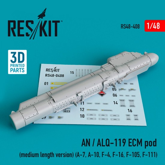 1/48 AN / ALQ-119 ECM Pod (medium length version) for A-7, A-10, F-4, F-16, F-105, F-111