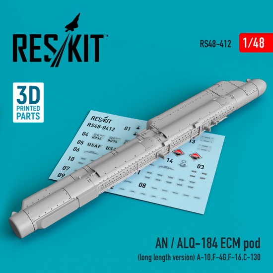 1/48 AN / ALQ-184 ECM Pod (long length version) for A-10, F-4G, F-16, C-130