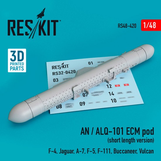 1/48 AN / ALQ-101 ECM Pod (short length version) for F-4, Jaguar, A-7, F-5, F-111