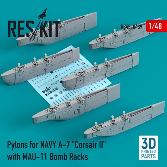 1/48 Pylons for NAVY A-7 "Corsair II" with MAU-11 Bomb Racks (3D Printing)