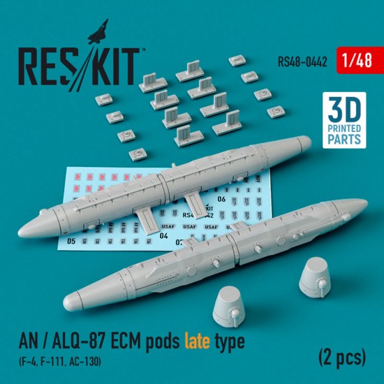 1/48 AN / ALQ-87 ECM Pods Late Type (2pcs) for F-4, F-111, AC-130 (3D Printing)
