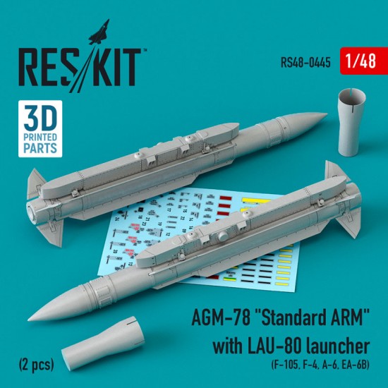 1/48 AGM-78 Standard ARM with LAU-80 Launcher (2pcs) for F-105,F-4,A-6,EA-6B