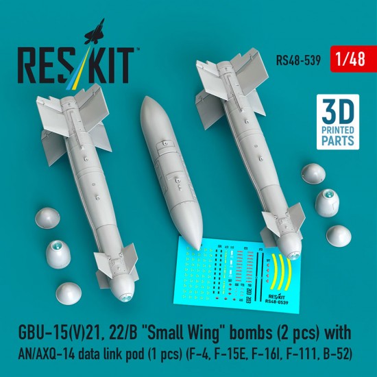 1/48 GBU-15(V)21/22/B Small Wing Bombs (2pcs) with AN/AXQ-14 Data Link Pod