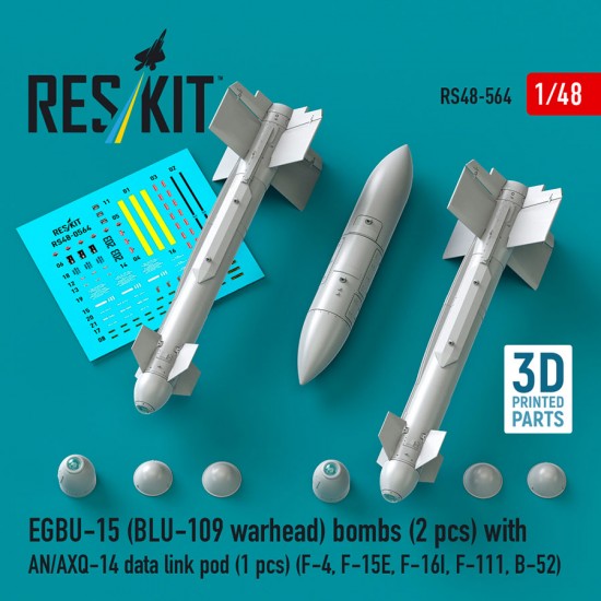 1/48 EGBU-15 BLU-109 Warhead Bombs (2pcs) with AN/AXQ-14 Data Link Pod