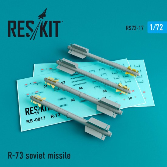 1/72 Soviet R-73 Missile (4pcs) for Mig-29, Su-27/30/32/33/35/37 kits