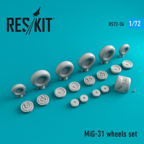 1/72 Mig-31 Wheels for Zvezda/ICM/Condori/ACE Hobby/ Eastern Express/Revell kits