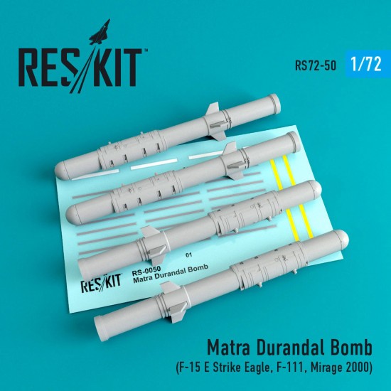 1/72 Matra Durandal Bomb (4pcs) for F-15 E Strike Eagle/F-111/Mirage 2000 kits