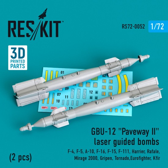 1/72 GBU 12 Laser Guided Bomb (2pcs) for Italeri/Hobby Boss/Hasegawa/Revell/Tamiya kits
