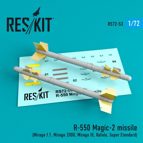 1/72 R-550 Magic-2 Missile (4pcs) for Mirage f.1/2000/III/Rafale/Super Etendard kits