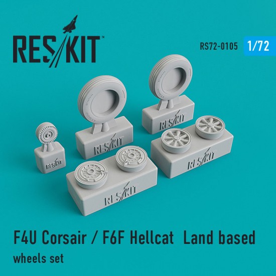 1/72 F4U Corsair/F6F Hellcat Land Based Wheels Set for Tamiya/Italeri/Revell/Hasegawa kits