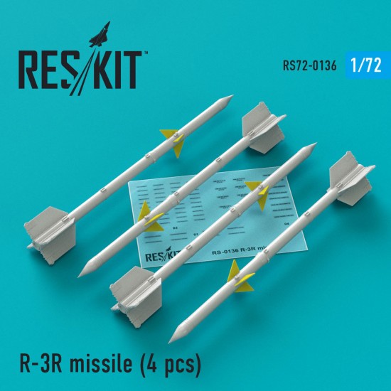 1/72 MiG-21/23 R-3R Missile (4 pcs) for Eduard/Zvezda/Bilek kits