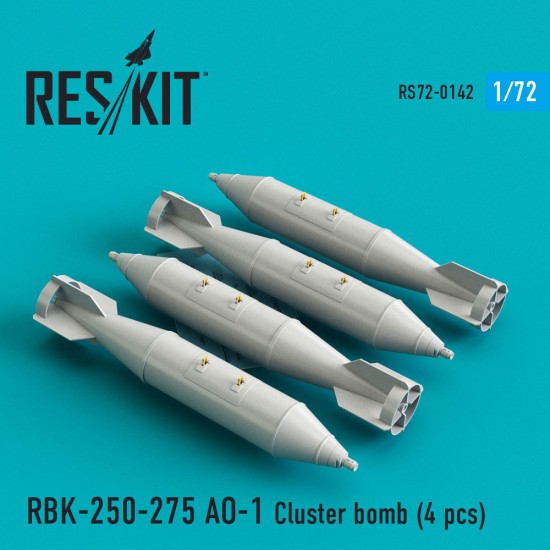 1/72 Su-7/17/22/24/25/34/MiG-21/27 RBK-250-275 AO-1 Cluster Bomb (4 pcs)