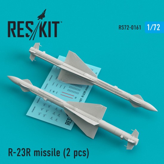 1/72 MiG-23 R-23R Missile (2pcs) for R.V.Aircraft/Zvezda/Italeri/Bilek/KP/Academy kits