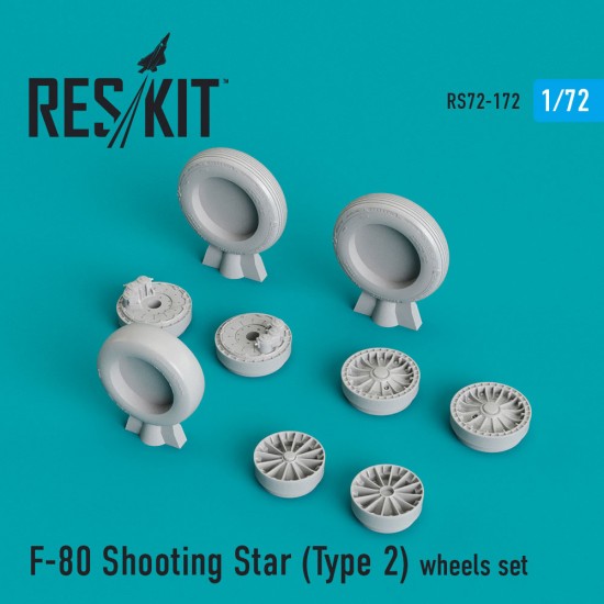 1/72 F-80 Shooting Star Type #2 Wheels set for Airfix/MPC/Sword/Eastern Express kits