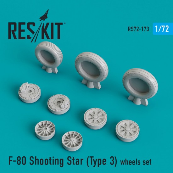 1/72 F-80 Shooting Star Type #3 Wheels set for Airfix/MPC/Sword/Eastern Express kits