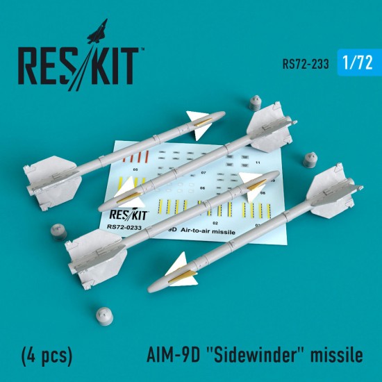 1/72 AIM-9D "Sidewinder" Missile (4pcs) for A-4/6/7/F-4/8/100/104/105/Mirage III
