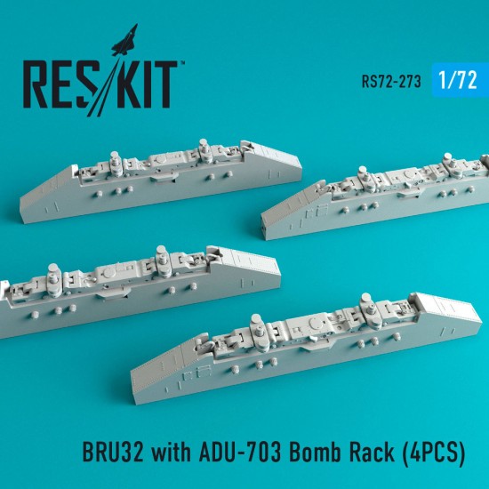 1/72 BRU32 w/ADU-703 Bomb Rack (4pcs) for Hasegawa/GWH/Academy/Fine Molds/Hobby Boss kits