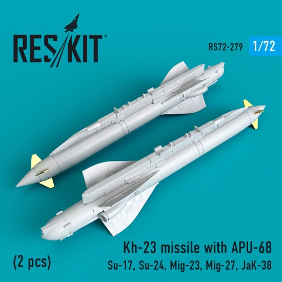 1/72 Kh-23 Missile with APU-68 (2pcs) for Su-17, Su-24, Mig-23, Mig-27, JaK-38