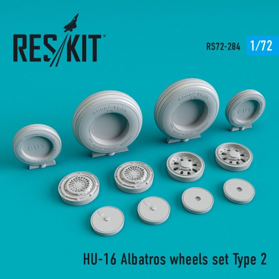 1/72 HU-16 Albatros Wheels set Type 2 for Hasegawa/Revell/Monogram kits