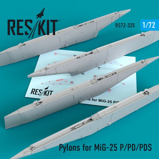 1/72 Mikoyan-Gurevich MiG-25 P/PD/PDS Pylons for ICM kits