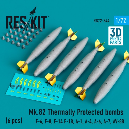 1/72 Mk.82 Thermally Protected Bombs (4pcs) for Hasegawa/Airfix/FineMolds