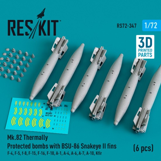 1/72 Mk.82 Thermally Protected Bombs w/BSU-86 Snakeye II Fins (4pcs)