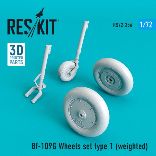 1/72 Bf-109G Wheels Type 1 (weighted) for AZ model/Airfix/MasterCraft/Hasegawa