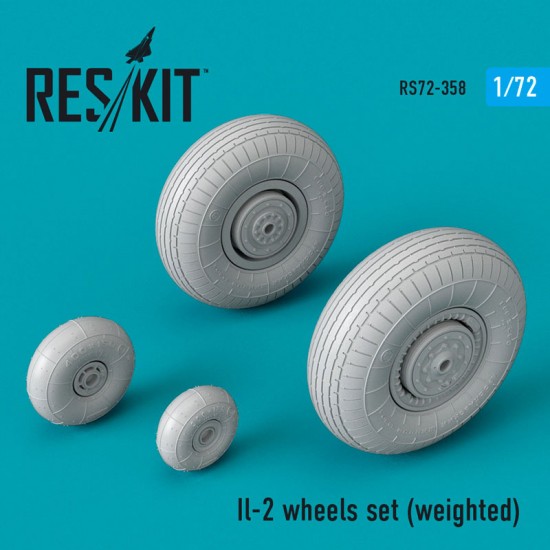 1/72 Ilyushin Il-2 Wheels set (weighted) for Academy/Accurate Miniatures/Airfix/Eduard