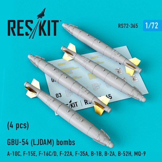 1/72 GBU-54 LJDAM Bombs (4pcs) for A-10C, F-15E, F-16C/D/22A/35A, B-1B/2A/52H, MQ-9
