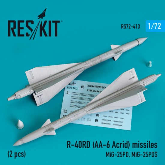 1/72 R-40RD (AA-6 Acrid) Missiles (2pcs) for MiG-25PD, MiG-25PDS