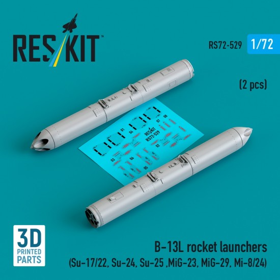 1/72 B-13L Rocket Launchers (2pcs) for Su-17/22, Su-24, Su-25 ,MiG-27, MiG-29