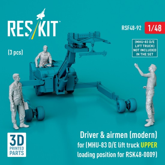 1/48 Modern Driver n Airmen(3pcs) for MHU-83 D/E Lift Truck UPPER Loading for RSK48-0009