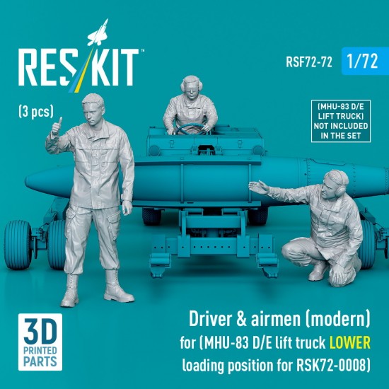 1/72 Modern Driver n Airmen(3pcs) for MHU-83 D/E Lift Truck LOWER Loading for RSK72-0008