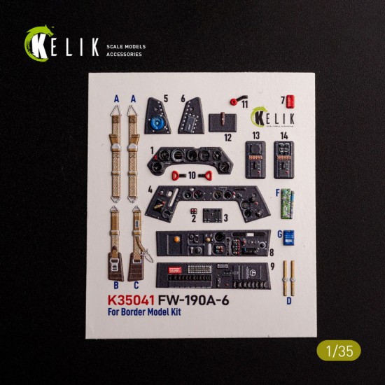1/35 FW-190A-6 Interior 3D Decals for Border kit