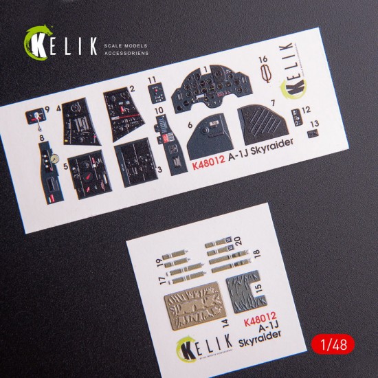 1/48 Douglas A-1J Skyraider Interior 3D Decals for Tamiya kit 