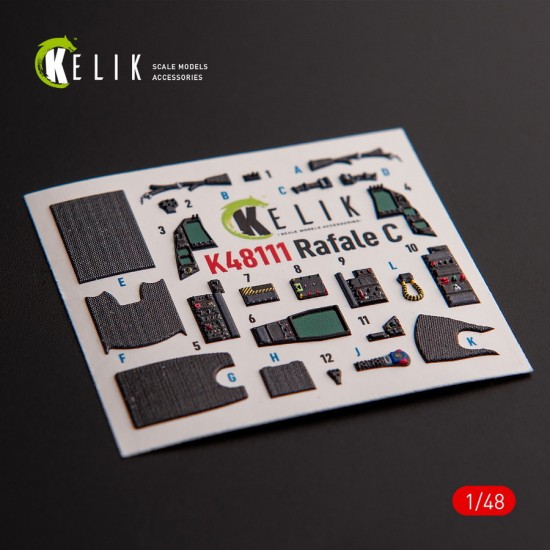1/48 Rafale C Interior parts (3D decals) for Academy/Revell kit 