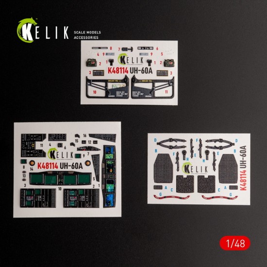 1/48 UH-60A Black Hawk Type 2 Defence Intelligence of Ukraine Interior parts for ICM kit 