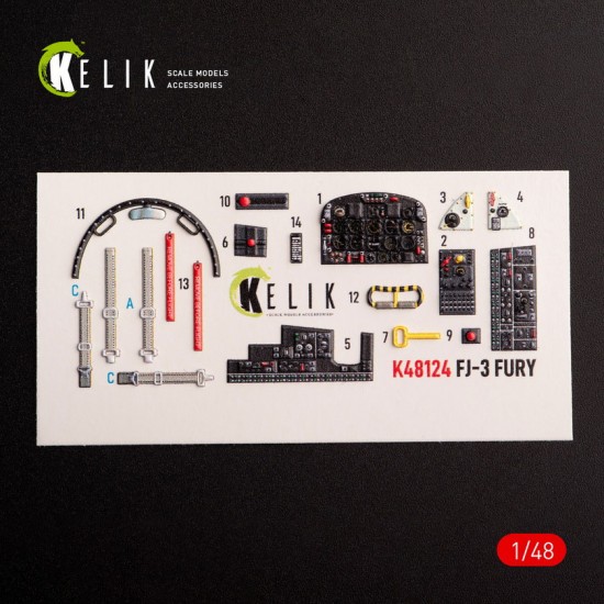 1/48 FJ-3 Interior 3D Decals for Zimi/KittyHawk kit kit