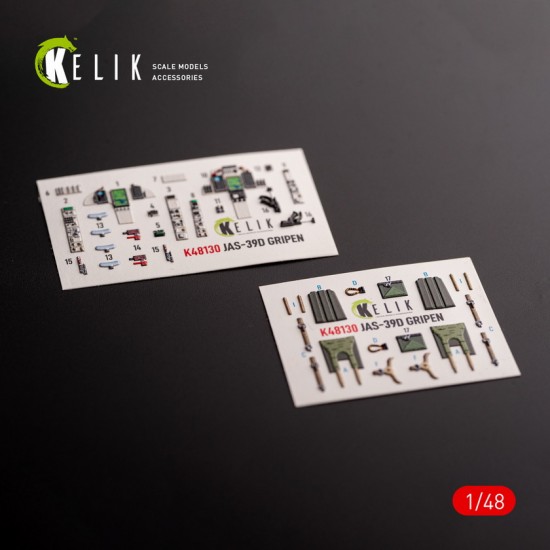 1/48 Jas-39 D Interior 3D Decals for Italeri kit