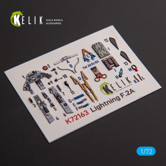 1/72 F.2A Lighting Interior parts (3D decals) for Airfix kit 