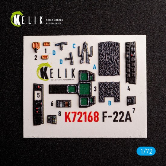 1/72 F-22A Raptor Interior 3D Decals for Academy kit