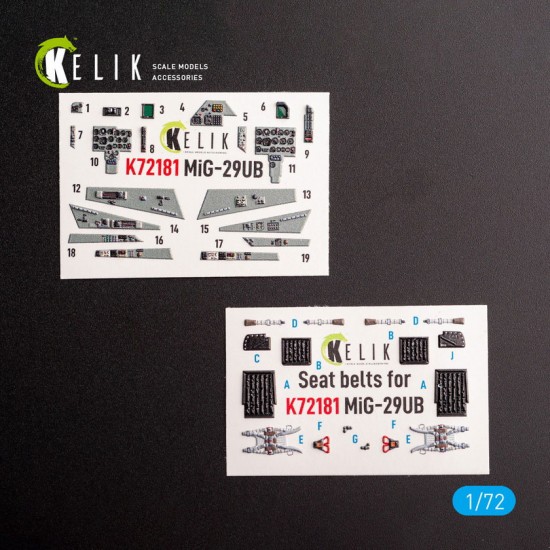 1/72 MiG-29UB Interior 3D Decals for IBG models kit